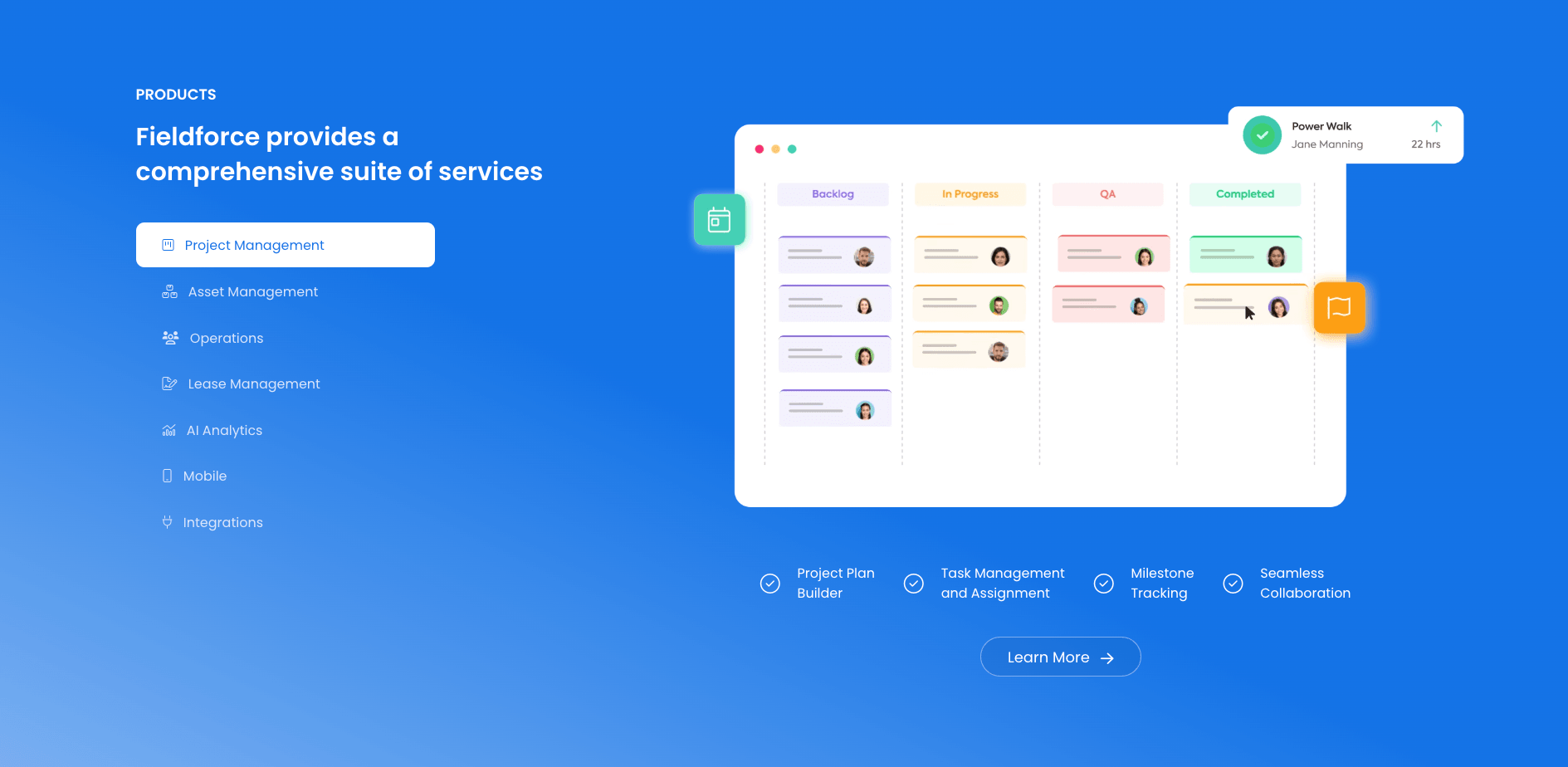 Fieldforce product suite website section