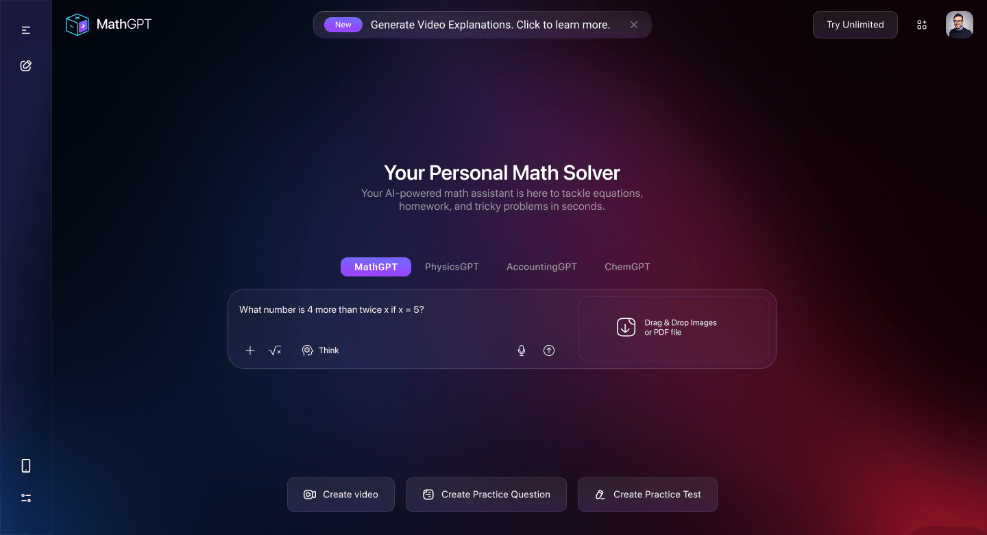 MathGPT design concept, version 4