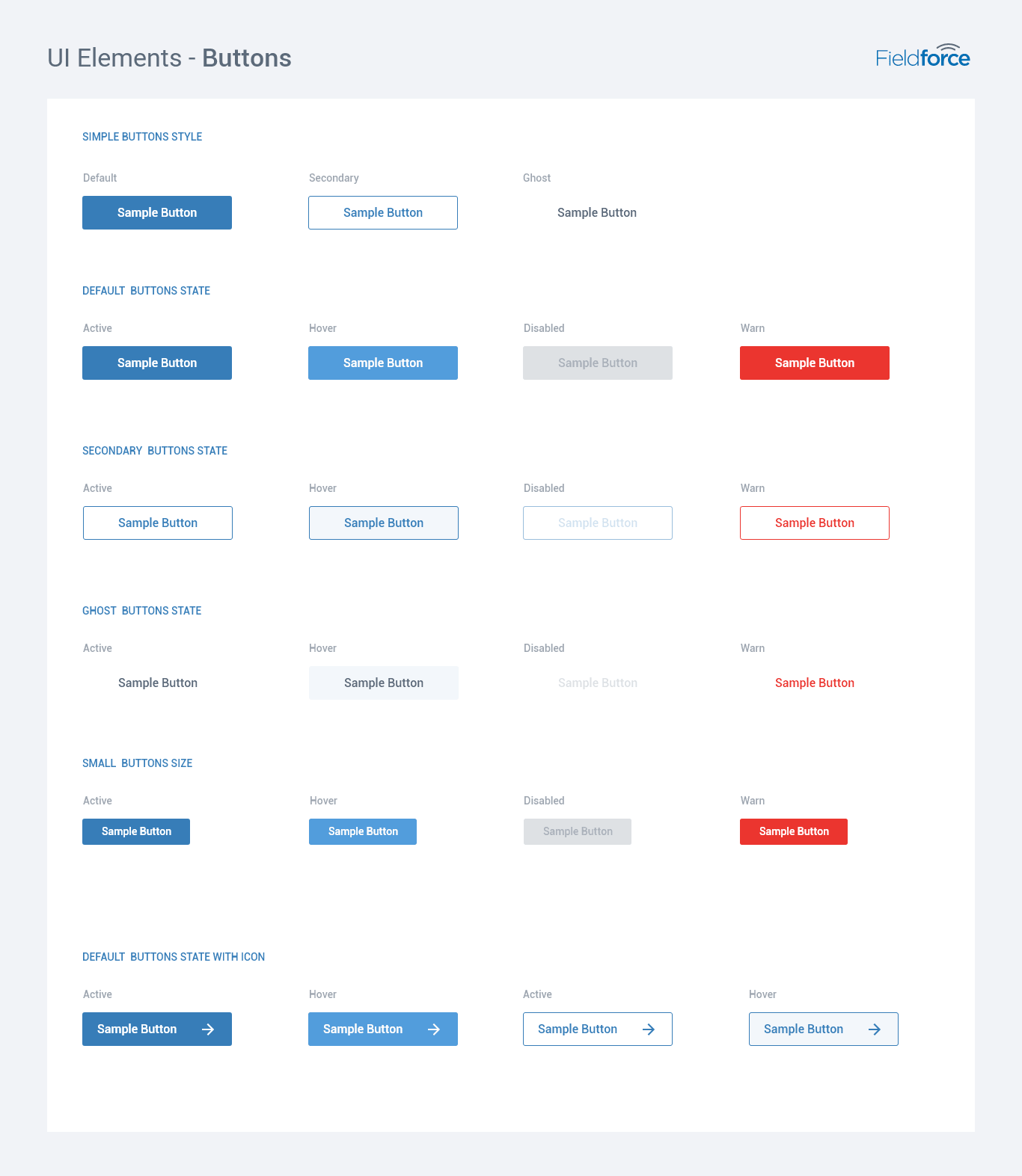 Fieldforce button design system
