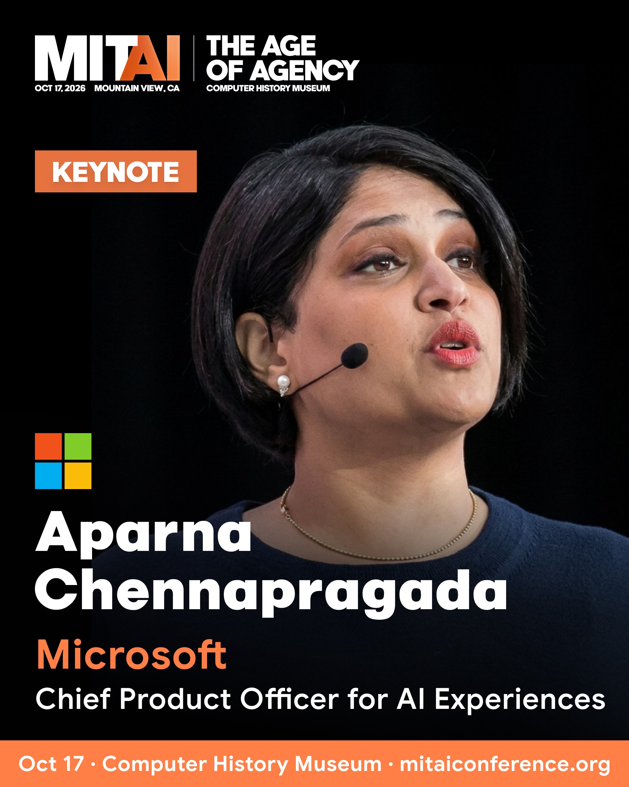 MITAI 2026 speaker announcement for Aparna Chennapragada