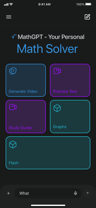 MathGPT mobile app screen, design concept