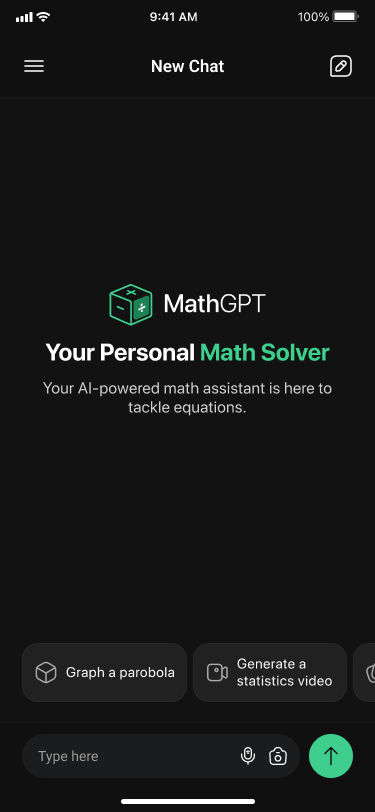 MathGPT mobile app screen, design concept