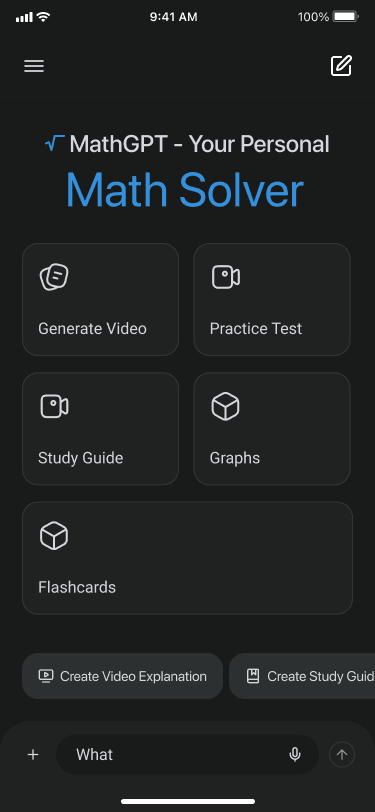 MathGPT mobile app screen, design concept